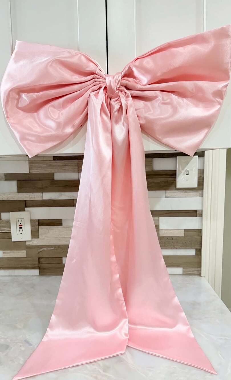 Large Satin Pink Bow Wall Decor